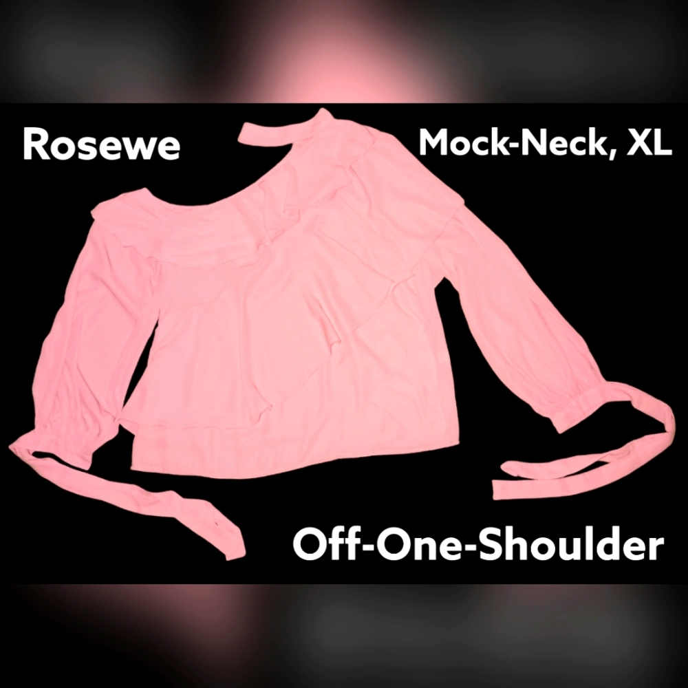 NWOT Rosewe Blush Long Sleeve Off-the-shoulder Ruffle Layered Blouse, Size XL